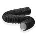 HG power exhaust hose 125mm length 5m flexible PVC aluminum tube ventilation hose Sound insulated thermal insulation aluminum flex hose exhaust air tube for exhaust ventils Long: 5m/16ft & diameter: 125mm/5-inch black