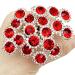 PRETTYLIFE 20Pcs Bridal Hair Pins Crystal Sunflower Rhinestone U-Shaped Wedding Hair Pieces Accessories for Women Girls Party (Red)