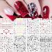 JMEOWIO 10 Sheets Black Heart Nail Art Stickers Decals Self-Adhesive Valentines Nail Supplies Nail Art Design Decoration Accessories