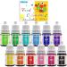 Food Colouring - 12 Colours Variety Liquid Cake Icing Food Colouring Kit for Baking Fondant Decorating and Cooking - Vibrant Food Colour Dye for Airbrush DIY Slime Making and Crafts - 6ml Each Black Rose Pink Red Orange Yellow Chartreuse Green Teal Blue N