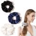 Silk Scrunchies for Hair - No Crease Hair Ties for Thick Curly Hair | Soft Ponytail Holders in White, Black, Navy, Gray - Buy Online on GoSupps.com