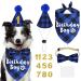 JOTFA Dog Birthday Party Supplies, Plaid Dog Birthday Boy Bandanas with Dog Birthday Party Hat Bow Tie Birthday Number for Small Medium Large Dogs Pets (Blue, Bandana & Hat & Bow Tie & Number) Bandana & Hat & Bow Tie & Number Blue