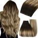 Youngsee Tressen real hair balayage real hair brown to take brown balayage blond weve extensions real hair 40 cm weft hair extensions tresse weaving hair extensions remy thick #2/6/24 40 cm 2-eating- #2/6/24
