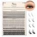 Manga Lash Clusters Spiky Anime Lashes Cluster 5-16mm Multi-Type Mixed Natural Lash Clusters Individual Lash Clusters with Bottom Lashes Wispy Eyelash Clusters for Self Application At Home Black