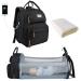 SndMor diaper bag backpack baby diaper bag with diaper station large unisex baby bag with diaper pad large capacity waterproof and stylish (black)