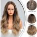 Ombre Brown to Blonde Lace Front Wig for Women - Long Wavy Synthetic Hair Wig - Buy Online on GoSupps.com
