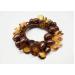 Amber and Brown Bead Hair Bobble - for Ponytail - Elasticated Scrunchie Band