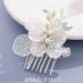 Foyte Pearl Flower Hair Comb Wedding Crystal Hair Comb Silver Hair Accessories for Women and Girls - Buy Online on GoSupps.com
