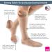 Buy Mediven Plus Calf High Compression Stockings for Men & Women - 30-40 mmHg Silicone Topband Open Toe Extra Wide Beige - International Shipping - Buy Online on GoSupps.com