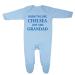 'Born to Love Chelsea Just Like Grandad' Baby Boy Girl Designed and Printed in the UK Using 100% Fine Combed Cotton 6-12 Months Blue