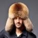 Unisex Winter Ushanka Trooper Hat with Ear Flap Chin Strap | Fox Mink Fur | Adjustable 58CM | Brown - Buy Online on GoSupps.com