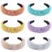 GAFATORY 6 Pack Headbands for Women Girls Knotted Headband Wide Top Knot Turban Hair Bands Fashion Turban Knitted Head Band Vintage Hair Accessories Color 2