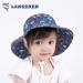 LANGZHEN Baby Girls Beach Sun Protection Hat with Chin Strap, Undersea Navy, 2-4 Years - Buy Online on GoSupps.com