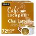Caf Escapes Chai Latte, Single-Serve Keurig K-Cup Pods, 12 Count (Pack of 6) Chai Latte 12 Count (Pack of 6)