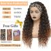 Ombre Brown Water Wave Headband Wig 26 Inch | Synthetic Glueless Half Wig with Headbands | 180% Density Curly Wigs for Black Women | Natural Daily Wear - T30-16 - Buy Online on GoSupps.com