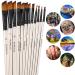 GETHPEN 12pcs Pearl White Angled Paintbrush Set - Nylon Hair Brushes for Acrylics, Watercolors, Gouache, Inks, Oil, Tempera - Angular Paint Brushes - Buy Online on GoSupps.com