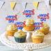 Keaziu 24 Pack Happy President's Day Cupcake Toppers Blue Red Glitter President Cupcake Picks America President Cupcake Toppers for American Patriotic Theme Party Cake Supplies Blue - Buy Online on GoSupps.com
