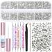 3600Pcs Face Gems Rhinestones with Makeup Glue for Rhinestone  Shynek Eye Gems Jewels Hair Rhinestone with Tweezers Dotting Tools for Face Nail Art Body Hair Eye Jewels Crafts Decoration B.clear