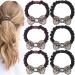 HINZIC 6PCS Rhinestone Bow Hair Ties Crystal Bling Hair Scrunchies Ponytail Holder Vintage Bracelet for Women Girls Hair Accessorie (2 Styles)