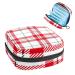 Women's bonds storage pockets Stillpad holder red & white Scottish plaid plaid Portable period kit pocket feminine product bag for women girls color1