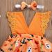 OFIMAN Baby Girl Romper Dress 12 Months | Newborn Lace Floral Outfit Bodysuit | Backless Sunflower Summer Dress - Orange - Buy Online on GoSupps.com