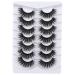 Mebver Lashes Eyelashes 8D Fluffy False Eyelashes Wispy Faux Mink Lashes Light Weight Fake Eyelashes Cat Eye Lashes 7 Pairs Pack