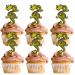 18pcs Gold Glitter Cupcake Topper Dragon Theme Decorations Welcome 2024 Chinese New Year Party Decor Supplies
