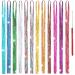 Hair Tinsel Strands Kit 47 Inches 12 Colors 2400 Strands Sparkling Party Tinsel Hair Extensions Highlights Multi-Colors Synthetic Hair Streak Bling(12 color/set) 12 colors 1 tool