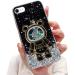 Tivenfezk Nadoli for iPhone 7/8/SE 2020/2022 Treibsand B r Astronaut Hidden Stand Shell caricature glitter astronaut stand soft silicone bling cell phone case.