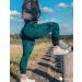 ZAAYO Women's Gym Leggings - Booty Scrunch High Waist Seamless Yoga Pants - Tie Dye Blue Green - XS - Buy Online on GoSupps.com