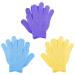 Sibba peeling gloves made of bamboo peeling glove body peeling washcloth shell glove for shower spa massage and dead skin Luffa 6 pieces (yellow/blue/violet) blue+violet+yellow