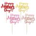 24 Pack Happy Mother's Day Cupcake Toppers with Glitter Hollow Heart Love Mother Best Mom Cupcake Food Picks Women Birthday Happy Mother's Day Theme Party Cake Decorations Supplies Colorful 1-colorful