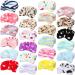 Jexine 24 Pcs Facial Spa Headband Makeup Headbands Bulk Bow Hair Head Band Fluffy Plush Spa Headband for Women Washing Face Spa Shower Cleansing (Modern Style) Minimalist Style