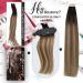 Moresoo Brown Tape in Extensions - Real Remy Hair 35cm | Dark Brown to Light Brown & Gold Blonde #4/10/16 - 50g 20pcs - Buy Online on GoSupps.com
