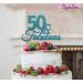 50 & Fabulous Birthday Cake Topper with Bold Swirly Design for 50th Birthday Celebration Made in UK - Light Blue - Buy Online on GoSupps.com