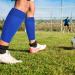 Buy Calf Compression Sleeves for Sports Footless Support Stockings for Football Running & Cycling Blue High Knee Waden Bandages - Buy Online on GoSupps.com