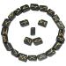 Crocon Black Tourmaline Rune Stones Set (25 Pcs) with Elder Futhark Alphabet Engraved Symbol Crystal Healing Balancing Rune Set Gift Home Office Decor. | Size :- 20-25 mm Black Tourmaline Runes Set