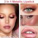 Buy Shiny Metallic Lipstick | High Pigment Long Lasting Waterproof Glitter | Soft Velvet Glow & Moisturizing Formula for Women - Fast International Shipping - Buy Online on GoSupps.com