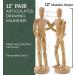 US Art Supply 12 Artist Drawing Manikin - Flexible Body, Male & Female Pair - Perfect for Figure Drawing - Buy Online on GoSupps.com