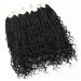 LMZIM 14 Goddess Box Braids Crochet Hair 8 Pack - Bohemian Curly Ends Synthetic Braiding Hair Extension | Black 14 Inch 1B - Buy Online on GoSupps.com