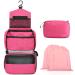 Januts Hanging Travel Toiletry Bag for Women Mens Wash Bag Make up Bags Waterproof Travel Toiletries Makeup Bag Girls Multifunctional Cosmetic Organizer with 2 Drawstring Bags Red Rose Red