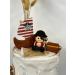 4x Edible Pirate Cake Toppers Set - Handmade Icing Fondant Pirate Ship Bag Map Birthday Baby Showers Cupcake Decor Supplies Comes with an Edible Glue - Buy Online on GoSupps.com
