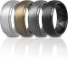 ThunderFit Silicone Rings for Men - Breatheable Airgrooves Step Edge 10mm Wide - 2.5mm Thick 8.5 - 9 (18.90mm) A - Charcoal Black, Silver Grey, Metallic Bronze, Brass Grey