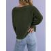 MIROL Women's Waffle Knit V Neck Cropped Sweater - Armygreen | Long Sleeve Pullover for Casual Style - Buy Online on GoSupps.com