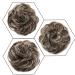Silk-Co Hair Part with Rubber Band | Wavy Soft Dutt Hair Extensions 35g - Medium Brown & Bleaching Blonde Messy Bun Updos - Buy Online on GoSupps.com