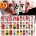 EBANKU 40PCS Halloween Gel Nail Wraps Gel Nail Strips Full Wraps Adhesive Gel Nail Stickers with Nail File and Stick(UV/LED Lamp Required)(A)