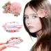 GAVIK Set of 3 Pink Flower Hair Clips for Girls Handmade and Durable Accessories - Buy Online on GoSupps.com