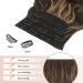 Feshfen Clip-In Hair Extensions - 4PCs Synthetic Wavy Extensions Chocolate Brown & Caramel Blonde Highlights - 50 cm for Women - Buy Online on GoSupps.com