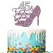Tenhaisi 45 & Fabulous Lady Cake Topper Purple Sliver Glitter 45th Birthday Party Decoration Happy 45th Birthday Decoration Women 45th Birthday/Wedding Celebration/Anniversary Party Supplies