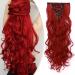 S-noilite 17-26 Inches(43-66cm) 8pcs Long Full Head Clip In Hair Extensions Extension Sexy Lady Fashion Choice 60 Colours (24 Inches-Curly Dark Red) Dark Red 24 Inch